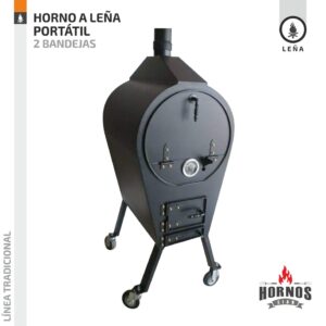 Horno a Leña Portátil + 2 bandejas enlozadas con rejillas en acero inoxidable
