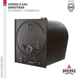 Horno Empotrar a Gas Estándar + 2 bandejas enlozadas con rejillas en acero inoxidable