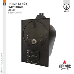 Horno a Leña para Empotrar Chico + 2 bandejas enlozadas con rejillas en acero inoxidable