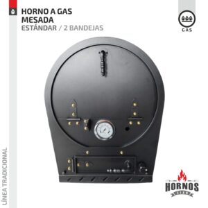 Horno Mesada a Gas Estándar + 2 bandejas enlozadas con rejillas en acero inoxidable